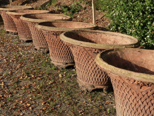 Large Basket Weave Garden Planters - Image 4